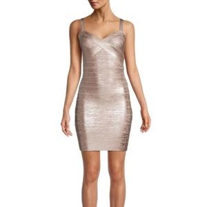 Hervé Léger Metallic Bandage Dress Size L $1290